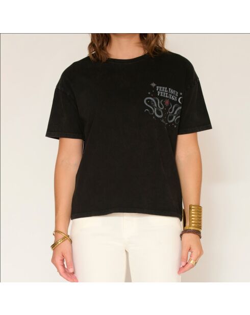 T-shirt van zwart katoen Trafalgar