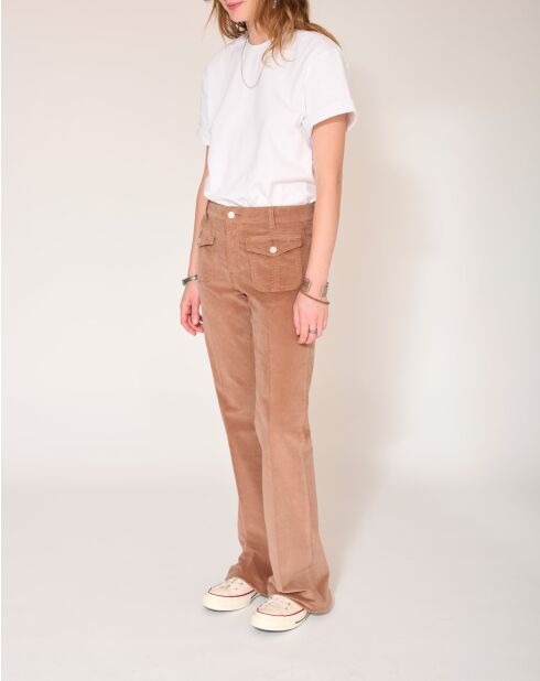 Jeans Veronika Corduroy VL in cotone color tabacco
