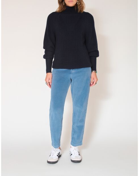 Felpa Keiko in cotone blu