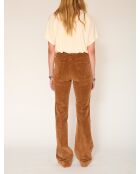 Die Diana Velvet Vintage-Baumwollhose in Kamelfarben