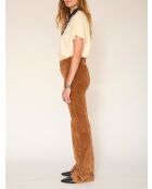 Die Diana Velvet Vintage-Baumwollhose in Kamelfarben