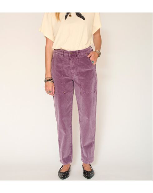 Pryra Velvet Vintage paarse katoenen broek