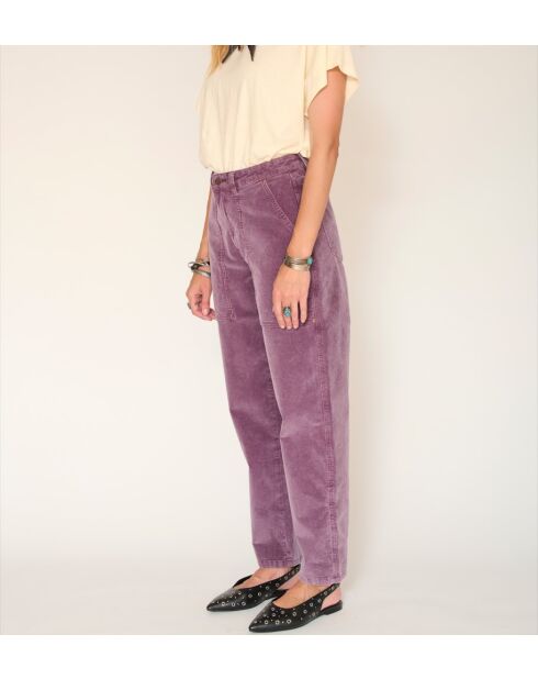 Pryra Velvet Vintage paarse katoenen broek