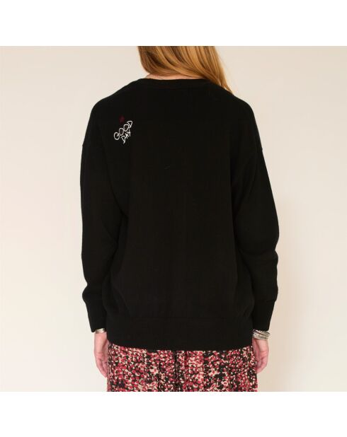 Schwarzer Wollpullover Kaizen