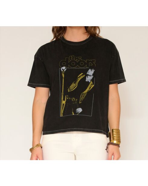 Terraz Doors schwarzes Baumwoll-T-Shirt