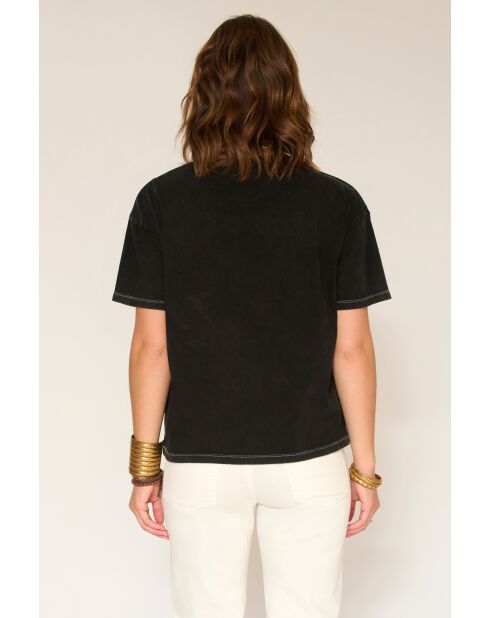 Terraz Doors schwarzes Baumwoll-T-Shirt