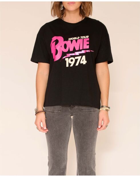 T-shirt van zwart katoen Tide Bowie