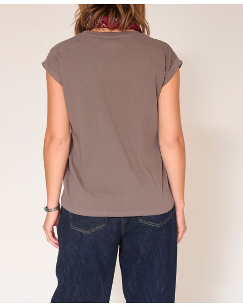 Graues Tencil-T-Shirt aus Baumwolle