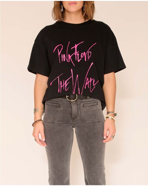 Tanja Pink Floyd schwarzes Baumwoll-T-Shirt