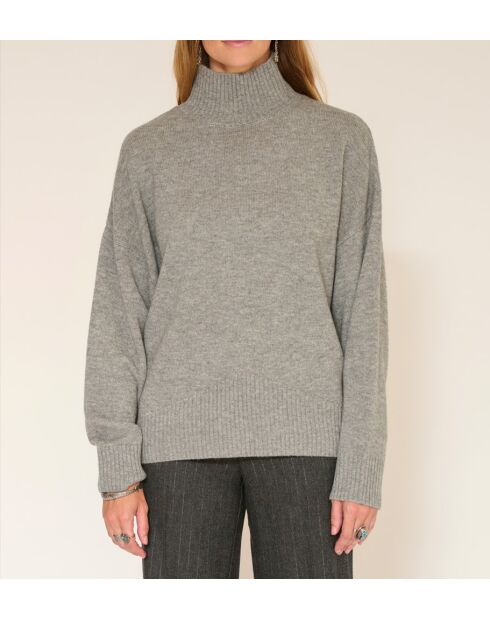 Grauer Wollpullover Kodie