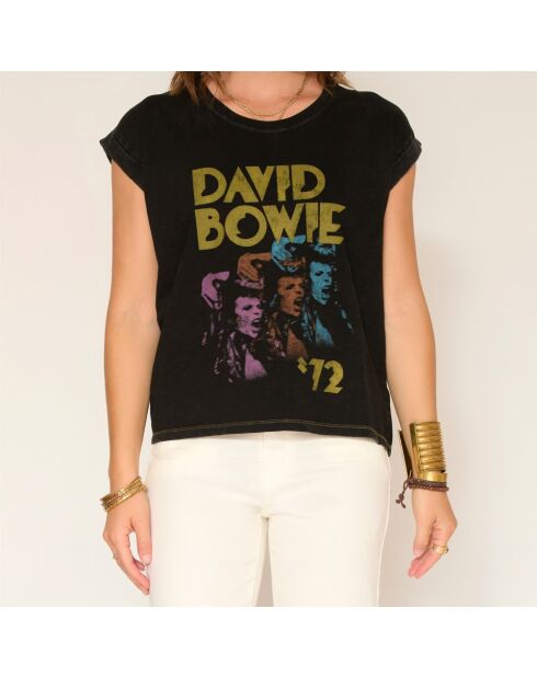 T-shirt van zwart katoen Tava Bowie