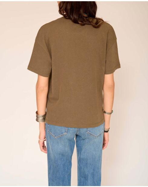Khakifarbenes Baumwoll-T-Shirt Tully