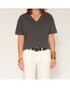 Graues T-Shirt Talie aus Baumwolle