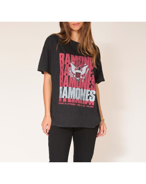 Zwart T-shirt van katoen van Talik Ramones
