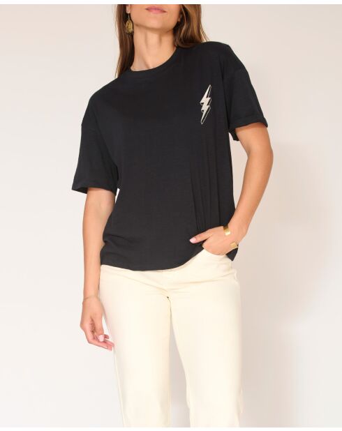 Tombolo schwarzes Baumwoll-T-Shirt