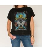 Talyssa schwarzes Baumwoll-T-Shirt