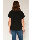 Talyssa schwarzes Baumwoll-T-Shirt