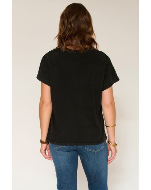 Talyssa schwarzes Baumwoll-T-Shirt