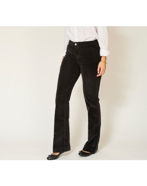 De zwarte katoenen broek Diana Corduroy