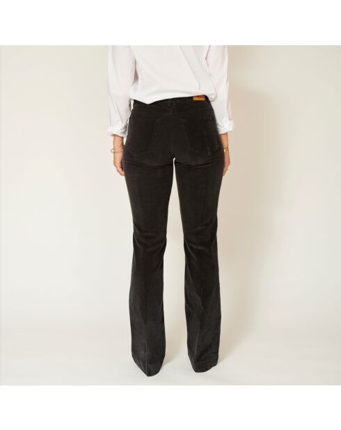 De zwarte katoenen broek Diana Corduroy