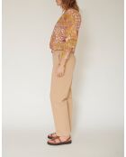 Hose Picasso aus sandfarbener Baumwolle
