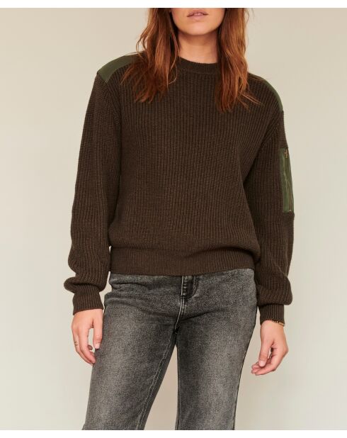 Pull en coton Knicker kaki