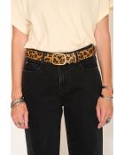Ceinture en cuir Dwen léopard