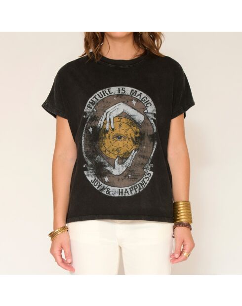 Thalia schwarzes Baumwoll-T-Shirt