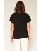 Thalia schwarzes Baumwoll-T-Shirt