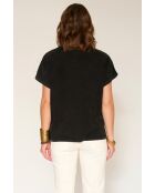 Schwarzes Texarkana-Baumwoll-T-Shirt