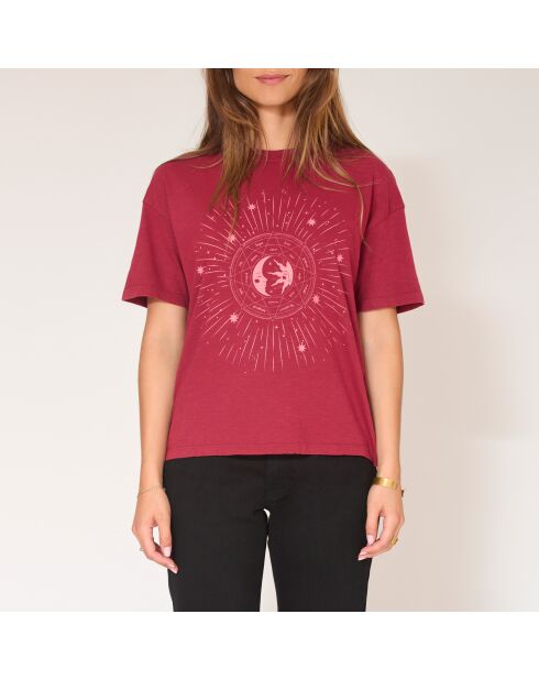Camiseta de algodón Burgundy Taurus