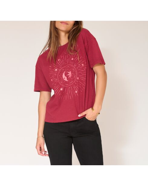 Camiseta de algodón Burgundy Taurus