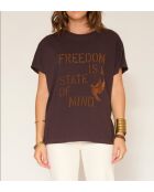 Braunes Baumwoll-T-Shirt Tramontana
