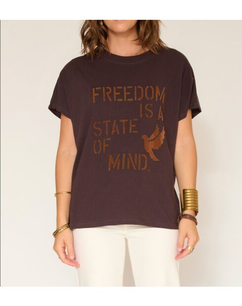 Braunes Baumwoll-T-Shirt Tramontana