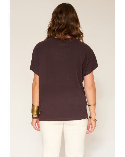 Braunes Baumwoll-T-Shirt Tramontana