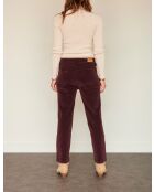 De paarse katoenen broek van Linda Soft Corduroy