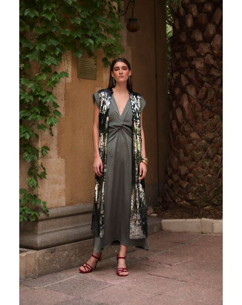 Gilet Lentejuelas humo