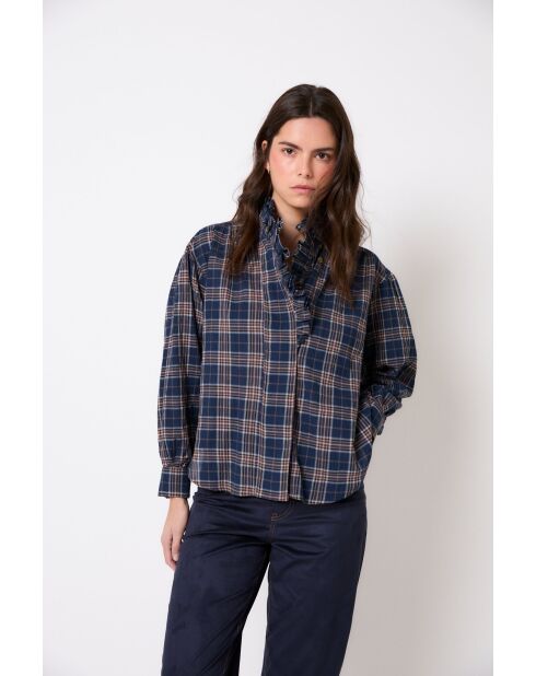 Blauwe katoenen blouse Maribel Cuadro