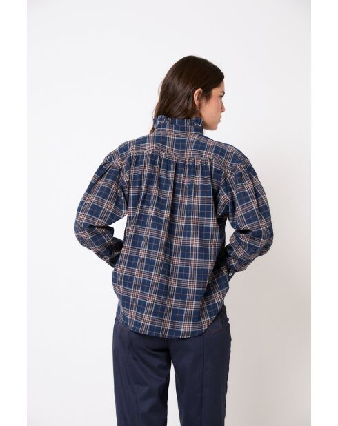 Blauwe katoenen blouse Maribel Cuadro