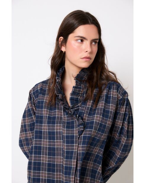 Blauwe katoenen blouse Maribel Cuadro