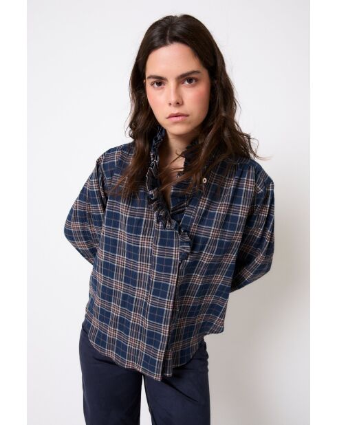 Blauwe katoenen blouse Maribel Cuadro