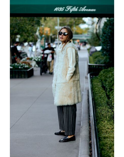 Copito Cordero ecrufarbene Lederjacke