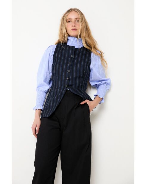 Marineblauwe wollen vest Trujillo Rayas