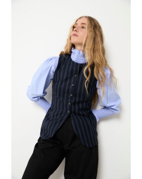 Marineblauwe wollen vest Trujillo Rayas