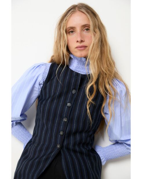Marineblauwe wollen vest Trujillo Rayas