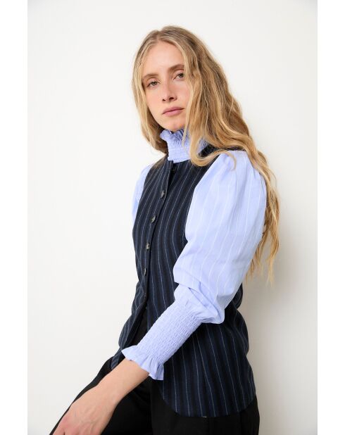 Marineblauwe wollen vest Trujillo Rayas
