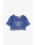 Blauwe katoenen top van Bombay Embroidery