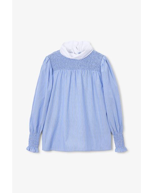 Blusa azul de algodón Nido Diplomatica