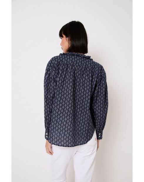 Marineblauwe katoenen blouse Maribel Florinda