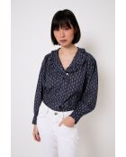 Marineblauwe katoenen blouse Maribel Florinda